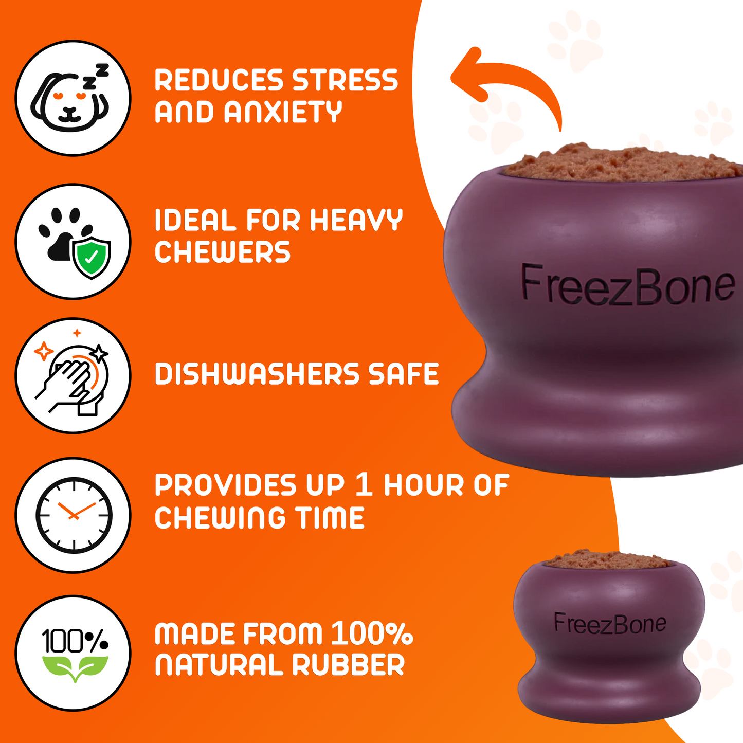 Freezball - Durable Fillable Dog Chew Bone - Rocky's Famous Treats