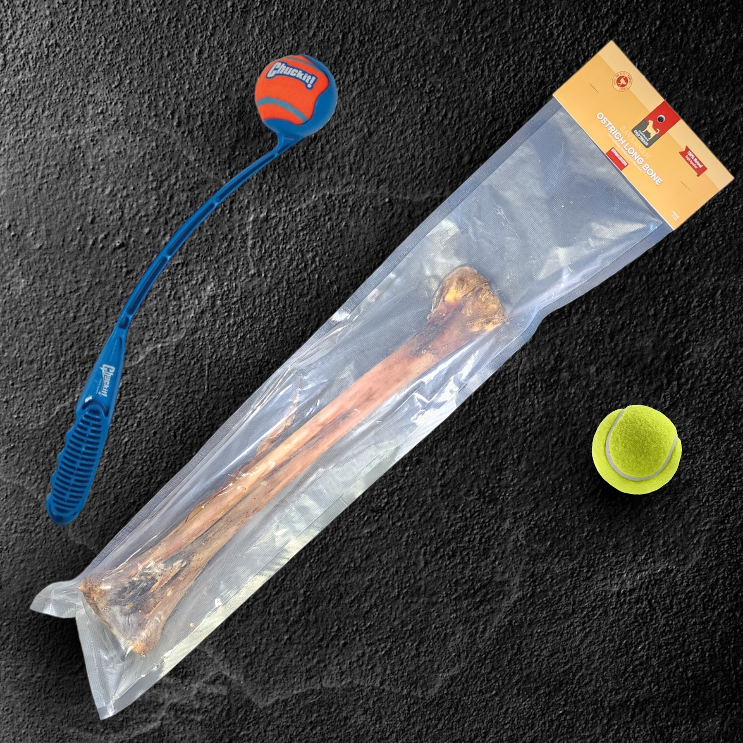 Ostrich Long Bone (19" x 3.5"): The Ultimate Challenge for Medium, Large & Extra-Large Dogs - Rocky's Famous Treats