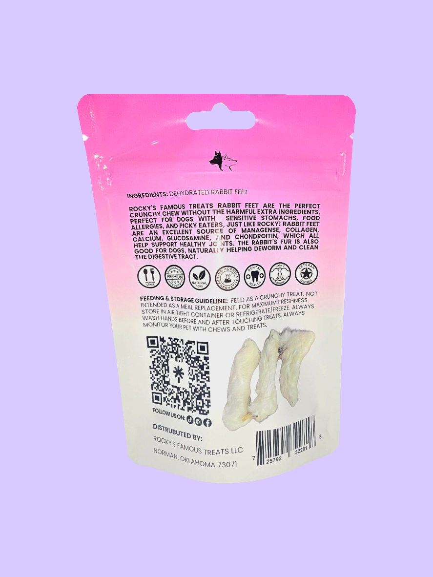 Rabbit Feet Dog Chews – Single Ingredient - Rocky's Famous Treats