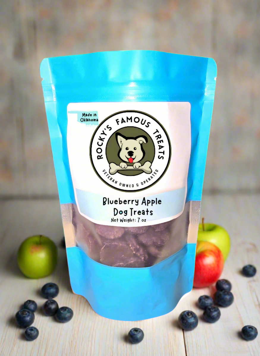 Blueberry Apple Dog Treats - Natural ingredients, no preservatives, perfect for allergies, training, and sensitive stomach care