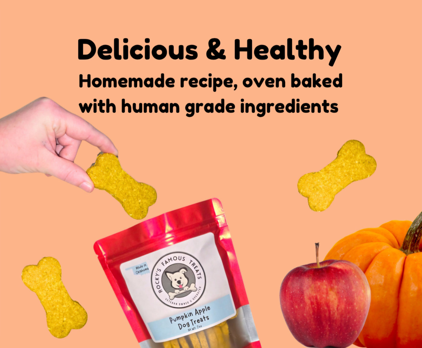 Pumpkin Dog Treats - Natural LIMITED INGREDIENT, HUMAN GRADE treats enhanced with extra FIBER, COCONUT OIL, perfect for ALLERGIES and SENSITIVE STOMACH