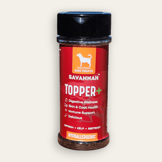 Topper Plus: Ostrich & Beetroot (3oz) – The Flavorful, Gut-Healthy Superfood Boost for Your Dog's Kibble - Rocky's Famous Treats