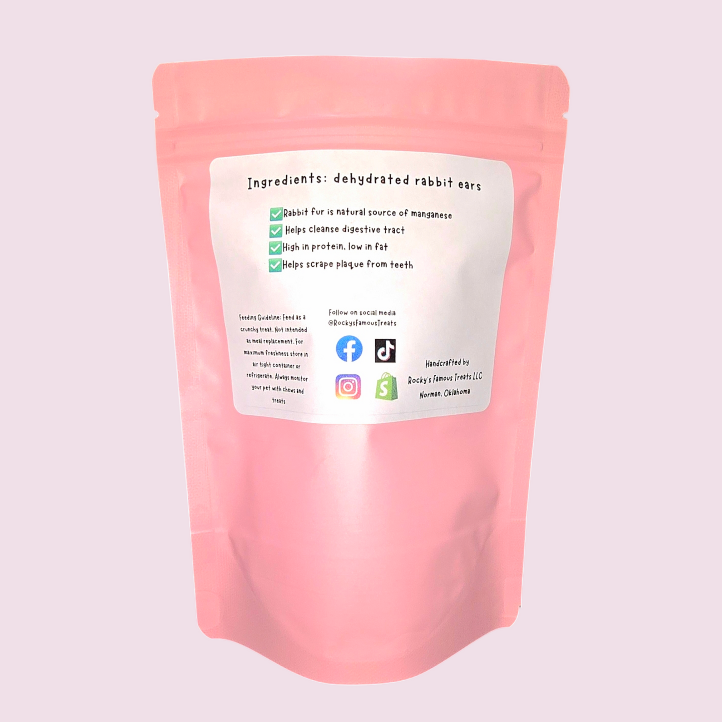 Single ingredient natural Rabbit Ears Dog Chews – novelty protein treat with crunchy texture for sensitive stomach, allergies, training and no preservatives