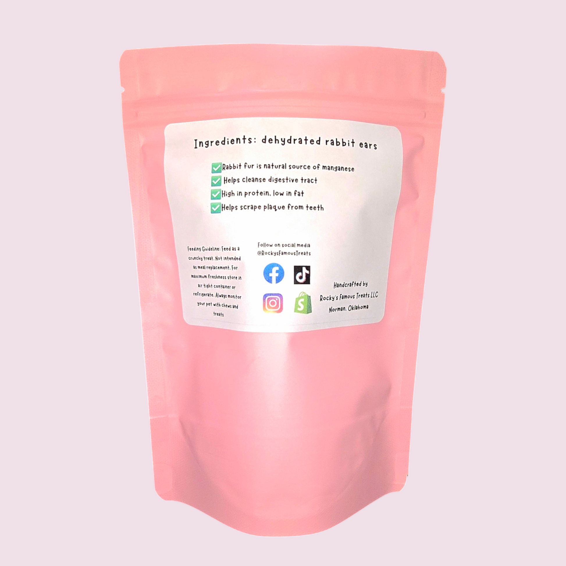 Single ingredient natural Rabbit Ears Dog Chews – novelty protein treat with crunchy texture for sensitive stomach, allergies, training and no preservatives