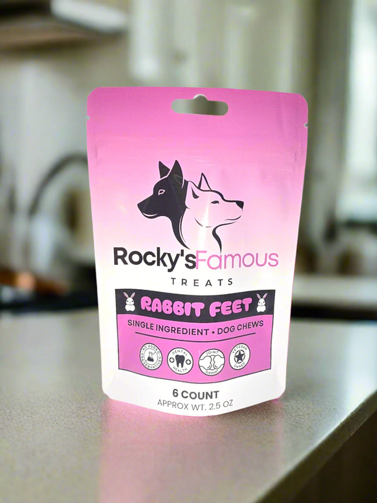 Rabbit Feet Dog Chews – Novelty Protein Treat for Allergies, Sensitive Stomach, Crunchy Dental Health, Easy Digestion & Ethically Sourced Cleanse Digestive Tract