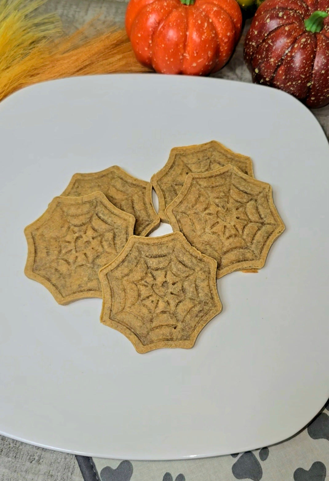 Spider Web Peanut Butter Dog Treats | All Natural | Gluten Free | Handmade Custom Halloween Dog Gift - Rocky's Famous Treats